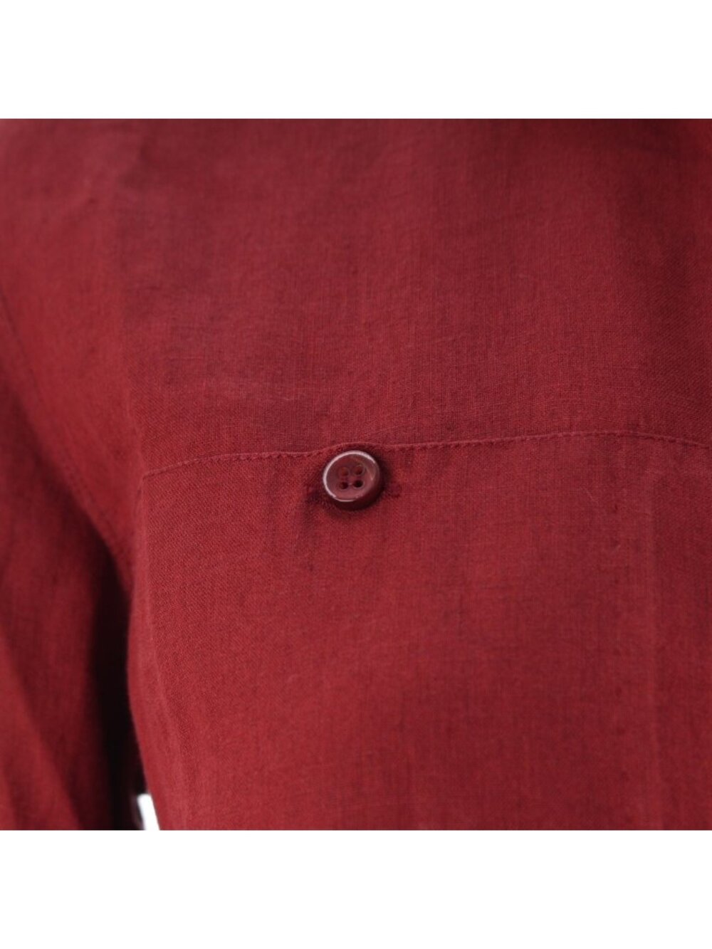 Loro Piana Linen Logo Button Long Sleeve Shirt 3/4 Bordeaux - Picture 7 of 10